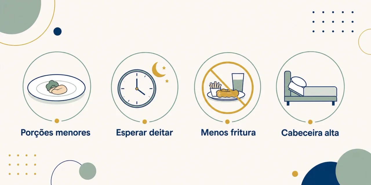 Quatro hábitos ilustrados que ajudam a reduzir a azia no dia a dia