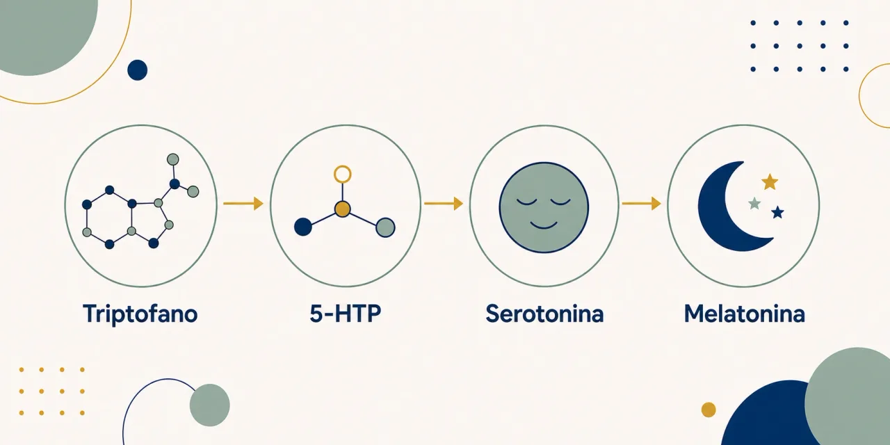 Infográfico do caminho do triptofano até a serotonina e a melatonina
